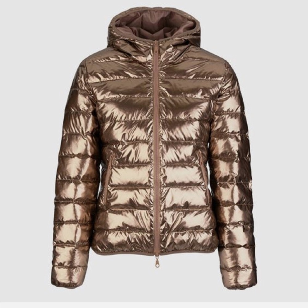 Metallic Bronze Puffer Jacket